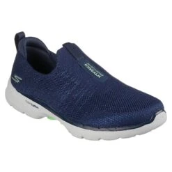 Skechers Women's Go Walk 6 - Glimmering Slip-On Runners Navy / Green -Outdoor Clothing Store 124502 nvgr large