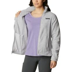 Columbia Women's Benton Springs™ Full Zip Fleece Jacket Cirrus Grey Heather -Outdoor Clothing Store 1372111 034 a3 presethigh res jpeg 300 dpi