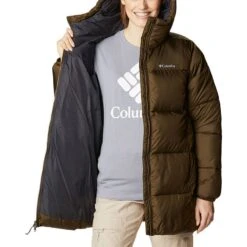 Columbia Women's Puffect™ Mid Hooded Jacket Olive Green -Outdoor Clothing Store 1864791 319 a3 presethigh res jpeg 300 dpi