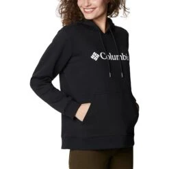 Columbia Women's Logo Hoodie Black -Outdoor Clothing Store 1895751 012 a3