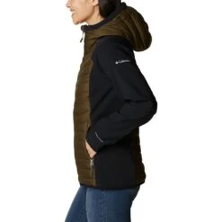 Columbia Women's Powder Lite™ Hybrid Hooded Jacket Olive Green / Black -Outdoor Clothing Store 2007761 319 a1 presethigh res jpeg 300 dpi