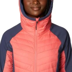 Columbia Women's Powder Lite™ Hybrid Hooded Jacket Blush Pink / Nocturnal -Outdoor Clothing Store 2007761 614 a2 presethigh res jpeg 300 dpi