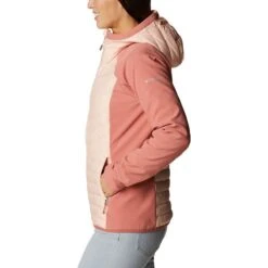 Columbia Women's Powder Lite™ Hybrid Hooded Jacket Peach Blossom / Dark Coral -Outdoor Clothing Store 2007761 890 a1 presethigh res jpeg 300 dpi