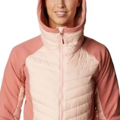 Columbia Women's Powder Lite™ Hybrid Hooded Jacket Peach Blossom / Dark Coral -Outdoor Clothing Store 2007761 890 a2 presethigh res jpeg 300 dpi