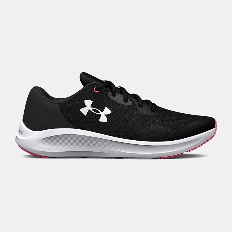 Under Armour Charged Pursuit 3 Youth Running Shoes Black / Jet Gray / White 3 Under Armour Charged Pursuit 3 Youth Running Shoes Black / Jet Gray / White