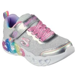 Skechers Kids' Infinite Heart Lights - Love Junior Runners Silver / Multi -Outdoor Clothing Store 303751l smlt large