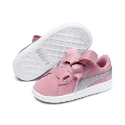 Puma Kids' Vikky Ribbon Junior Runners Pale Pink / Puma Silver