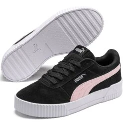 Puma Women's Carina Suede Trainers Black / Rosewater / Silver -Outdoor Clothing Store 369864 11