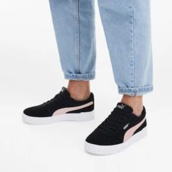 Puma Women's Carina Suede Trainers Black / Rosewater / Silver -Outdoor Clothing Store 369864 11 mod03