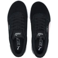 Puma Women's Carina Suede Trainers Black / Rosewater / Silver -Outdoor Clothing Store 369864 11 sv04