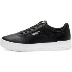 Puma Women's Carina Leather Trainers Black / White