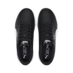Puma Women's Carina Leather Trainers Black / Black / White -Outdoor Clothing Store 370325 16 sv04