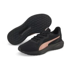 Puma Women's Twitch Runner Trainers Black / Rose Gold -Outdoor Clothing Store 376289 06