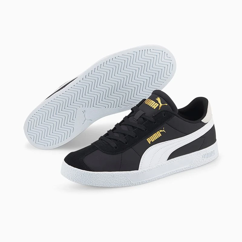 Puma Men's Club Nylon Runners Black / White / Gold 5 Puma Men's Club Nylon Runners Black / White / Gold - Image 3