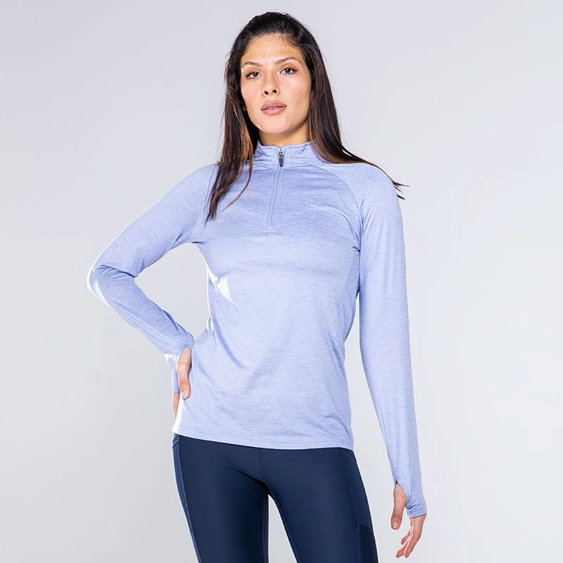 Women's Madison Brushed Half Zip Top Blue 3 Women's Madison Brushed Half Zip Top Blue