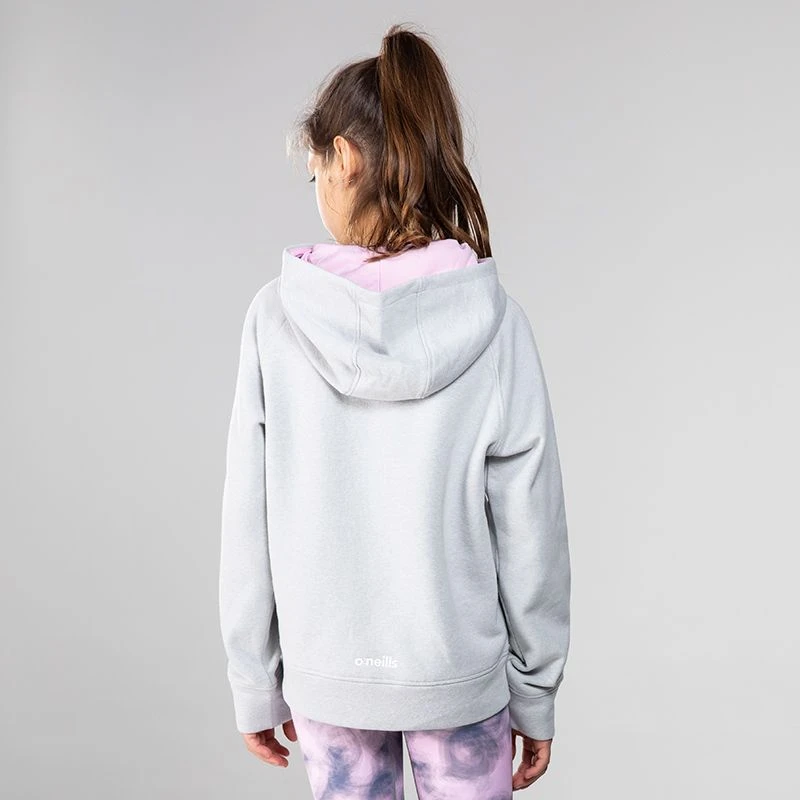 Kids' Emily Fleece Pullover Hoodie Grey / Pink 4 Kids' Emily Fleece Pullover Hoodie Grey / Pink - Image 2