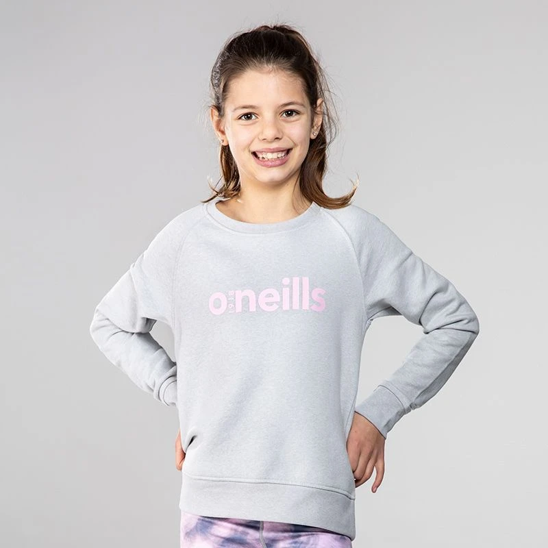 Kids' Emily Crew Neck Sweatshirt Grey / Pink 3 Kids' Emily Crew Neck Sweatshirt Grey / Pink