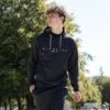 Men's Nathan Technical Fleece Overhead Hoodie Black / Silver -Outdoor Clothing Store 4t5a0908