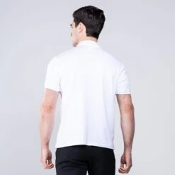 Men's Pima Cotton Polo Shirt White -Outdoor Clothing Store 4t5a3132