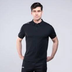 Men's Pima Cotton Polo Shirt Black -Outdoor Clothing Store 4t5a3141
