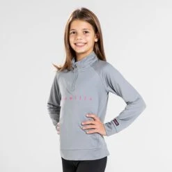 Kids' Natalie Half Zip Top Grey / Pink