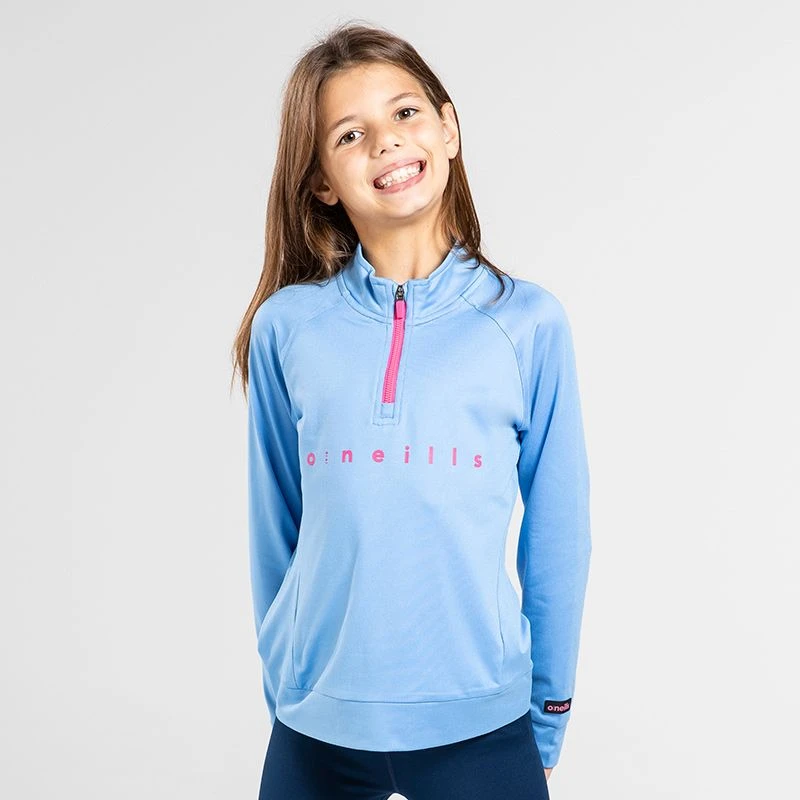 Kids' Natalie Half Zip Top Blue / Pink 3 Kids' Natalie Half Zip Top Blue / Pink