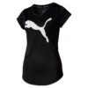 Puma Women's Heather Cat V Neck T-Shirt Black -Outdoor Clothing Store 517147 10