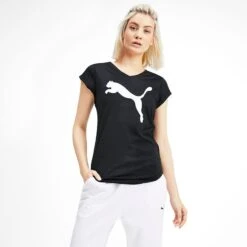 Puma Women's Heather Cat V Neck T-Shirt Black 9 Puma Women's Heather Cat V Neck T-Shirt Black -Outdoor Clothing Store 517147 10 mod01