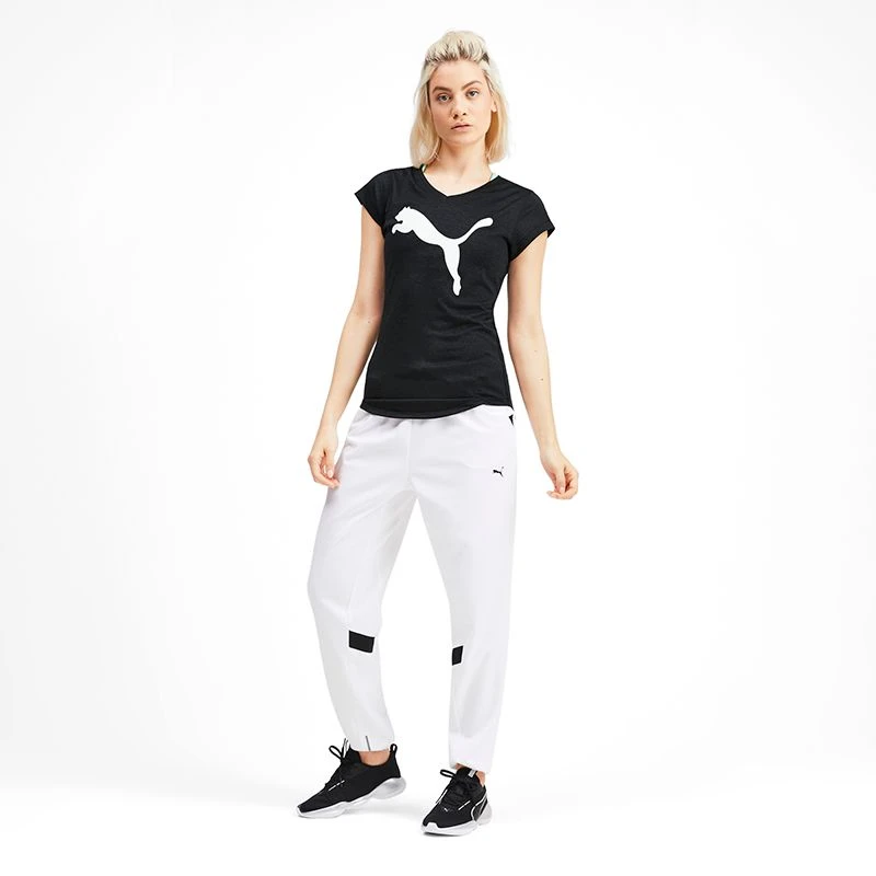 Puma Women's Heather Cat V Neck T-Shirt Black 7 Puma Women's Heather Cat V Neck T-Shirt Black - Image 5