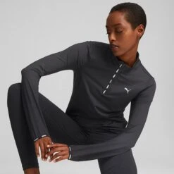 Puma Women's Strong Quarter Zip Top Black 11 Puma Women's Strong Quarter Zip Top Black -Outdoor Clothing Store 522370 01 mod01