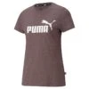 Puma Women's Essentials Logo Heather T-Shirt Fudgeheath -Outdoor Clothing Store 586876 21
