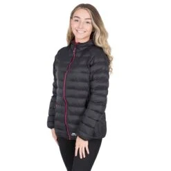 Trespass Women's Abigail Jacket Black / Cassis -Outdoor Clothing Store abigail faclcatr0001 blk m02