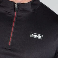 Men's Cody Brushed Half Zip Top Black / Red / Black -Outdoor Clothing Store am3a0104