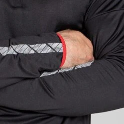 Men's Cody Brushed Half Zip Top Black / Red / Black -Outdoor Clothing Store am3a0105