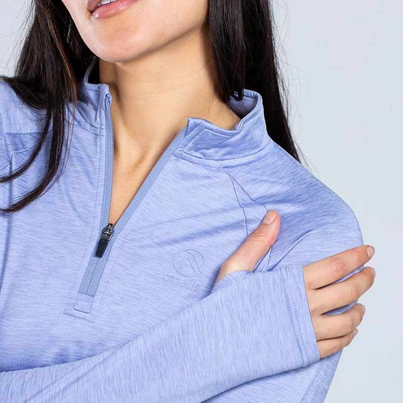 Women's Madison Brushed Half Zip Top Blue 7 Women's Madison Brushed Half Zip Top Blue - Image 5