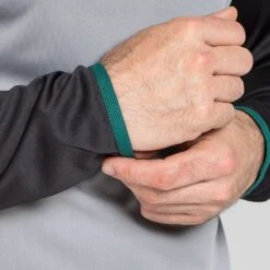 Men's Zack Half Zip Midlayer Top Grey / Black / Green -Outdoor Clothing Store am3a0137