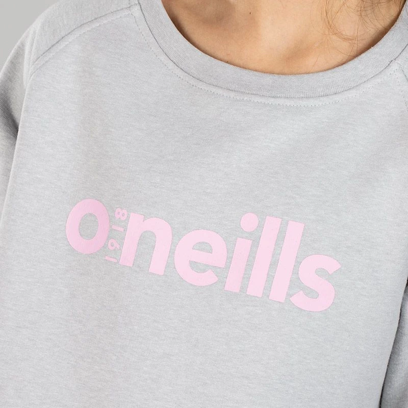 Kids' Emily Crew Neck Sweatshirt Grey / Pink 5 Kids' Emily Crew Neck Sweatshirt Grey / Pink - Image 3