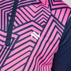 Kids' Carly Brushed Half Zip Top Marine / Pink -Outdoor Clothing Store am3a9644