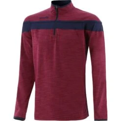 Kids' Auckland Brushed Half Zip Top Maroon / Marine