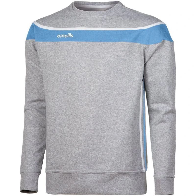 Men's Auckland Fleece Crew Neck Sweatshirt Grey / Sky / White 3 Men's Auckland Fleece Crew Neck Sweatshirt Grey / Sky / White
