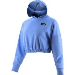 Women's Avelina Cropped Hooded Top Blue -Outdoor Clothing Store avelina 281 flc crop hoodie cornflower 1