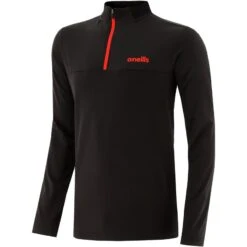 Men's Cathal Brushed Half Zip Top Black / Red