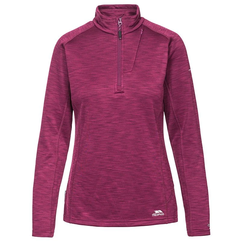 Trespass Women's Fairford Half Zip Fleece Top Grape Wine Marl 3 Trespass Women's Fairford Half Zip Fleece Top Grape Wine Marl