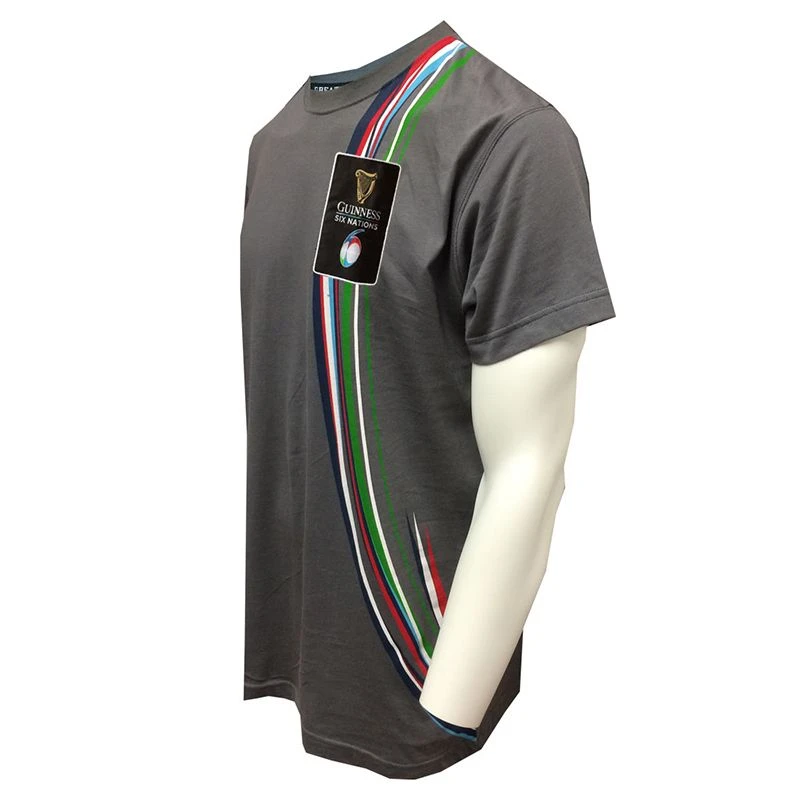 Guinness Men's Six Nations Woven Patch T-Shirt Grey 6 Guinness Men's Six Nations Woven Patch T-Shirt Grey - Image 4