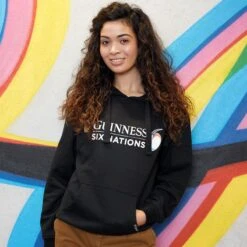 Guinness Six Nations Hoodie Black -Outdoor Clothing Store g5168 model web