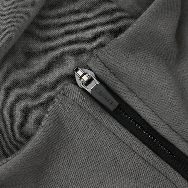 Women's Henry Fleece Full Zip Hoodie Black / Dark Grey 9 Women's Henry Fleece Full Zip Hoodie Black / Dark Grey - Image 7