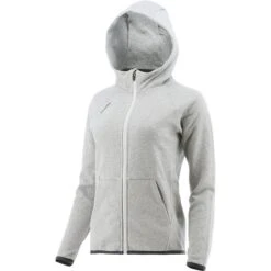 Women's Henry Fleece Full Zip Hoodie Grey -Outdoor Clothing Store henry16 fz flc hoodie wmns marl grey 1