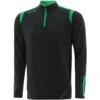 Men's Loxton Brushed Half Zip Top Black / Green -Outdoor Clothing Store loxton 122 hz br top blk emer 1 1