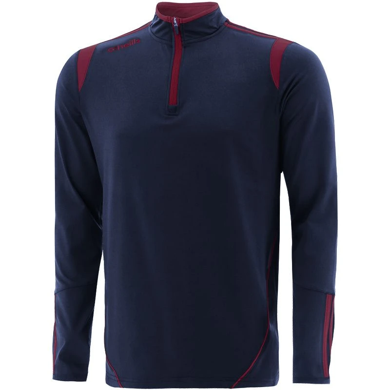 Men's Loxton Brushed Half Zip Top Marine / Maroon 3 Men's Loxton Brushed Half Zip Top Marine / Maroon
