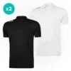Men's Pima Cotton Polo Shirt 2 Pack Black / White 2 Men's Pima Cotton Polo Shirt 2 Pack Black / White -Outdoor Clothing Store mercury polo pack bk wh